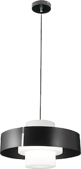 thumbnail of Loto Pendelleuchte Ø450 mm aus Metall und anthrazitfarbenem mundgeblasenem Glas, E27 40W Fassung, IP20, Schutzklasse 1 - Elegantes, modernes Design