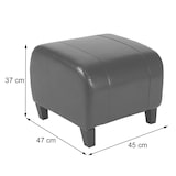 thumbnail of Hocker Sitzwürfel Sitzhocker Emmen, Leder + Kunstleder, 37x45x47 cm FSC®-zertifiziert ~ braun