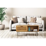 thumbnail of Möbilia Couchtisch | Rattan Front | 1 Schublade, 1 offenes Fach je Seite | MDF+Metall | B110xT59xH50 cm | natur-schwarz | 28020005 | Serie COUCHTISCH