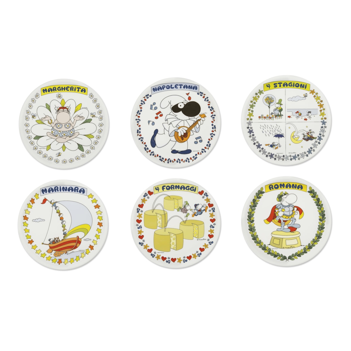 Excelsa set de 6 platos para pizza Mordillo de porcelana 30,5 cm multicolor