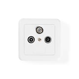 thumbnail of Prise Murale Pour Antenne  1x Sortie F  1x Sortie Mâle Cei  1x Sortie Femelle Cei  75 Db Usage Non Intensif Nedis