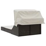 thumbnail of vidaXL Ligbed 2-persoons met luifel en kussens poly rattan bruin