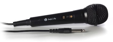NGS Singer Fire - Micrófono Vocal Dinámico, Micrófono con Cable de 3 Metros, Conexión Jack 6,3mm y Botón On/Off