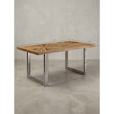 thumbnail of Esstisch Mango Massivholz Esszimmertisch 180x76,5 x90 cm, Küchentisch Loft Natur, Holztisch Massiv mit Metallgestell, Industrial