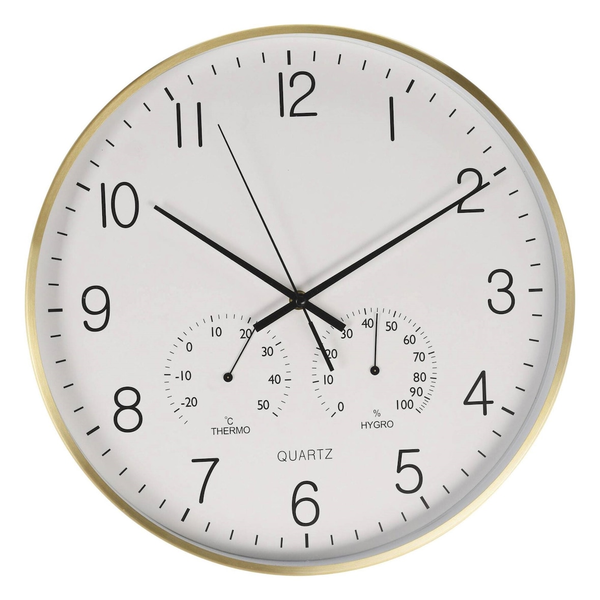 WellHome - Reloj de pared formato redondo color blanco Ø38x4,2cm