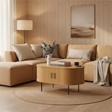 thumbnail of Möbilia Couchtisch/TV-Board | 2 Schiebetüren | B 100 x T 60 x H 55 cm | natur – schwarz | 32020009 | Serie LOWBOARD