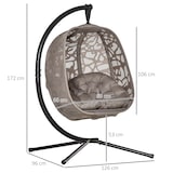 thumbnail of Outsunny Poltrona Suspensa com Suporte de Aço Poltrona Suspensa com Cesto Dobrável e Almofadas para Interior e Exterior 126x96x172cm Cor Areia