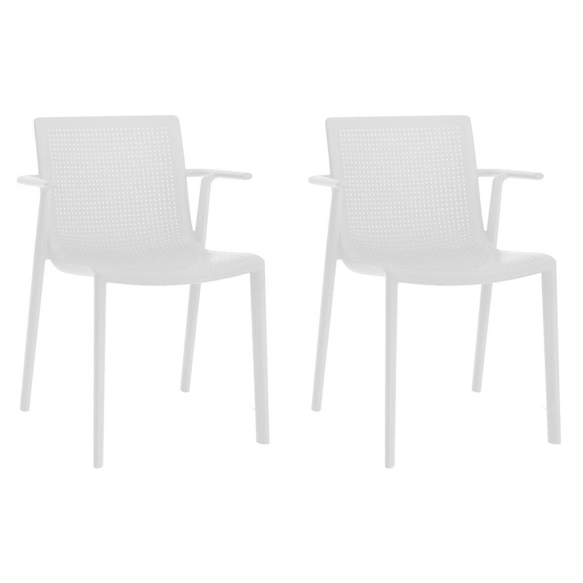 Resol BEEKAT Poltrona Interior, Exterior Set 2 Branco