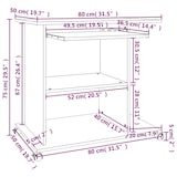 thumbnail of vidaXL Computerbureau 80x50x75 cm bewerkt hout bruin eikenkleur