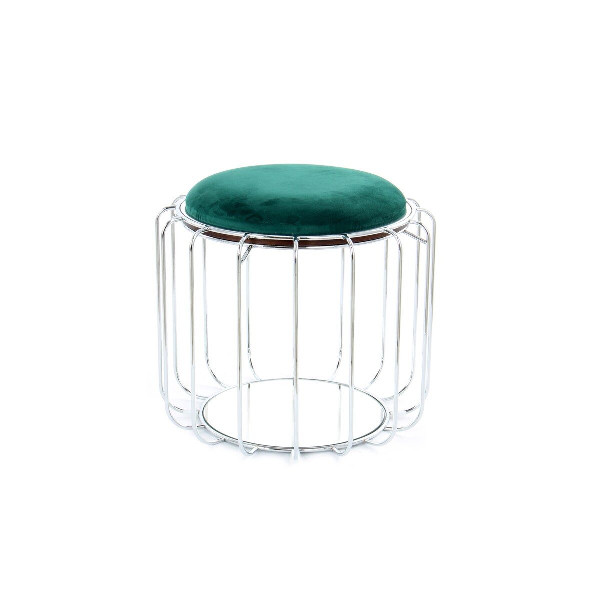 Kayoom Beistelltisch / Pouf Comfortable 110 Dunkelgrün / Silber
