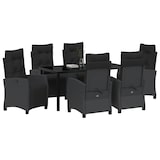 thumbnail of vidaXL 7-teiliges Garten-Esszimmer Set - Schwarz - Poly Rattan