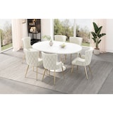 thumbnail of Merax Samt-Esszimmerstuhl(Set, 2 St), 6er-Set, Polsterstühle Küchenstühle luxuriöser Wohnzimmer-Schlafzimmer-Loungesessel , Beige&Gold