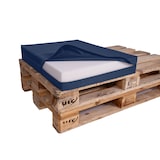 thumbnail of TexDeko Halbes Palettenkissen 60x80x12cm Loungekissen Wasser-& schmutzabweisend, abnehmbarer Bezug mit Reißverschluss, waschbar (Blau)