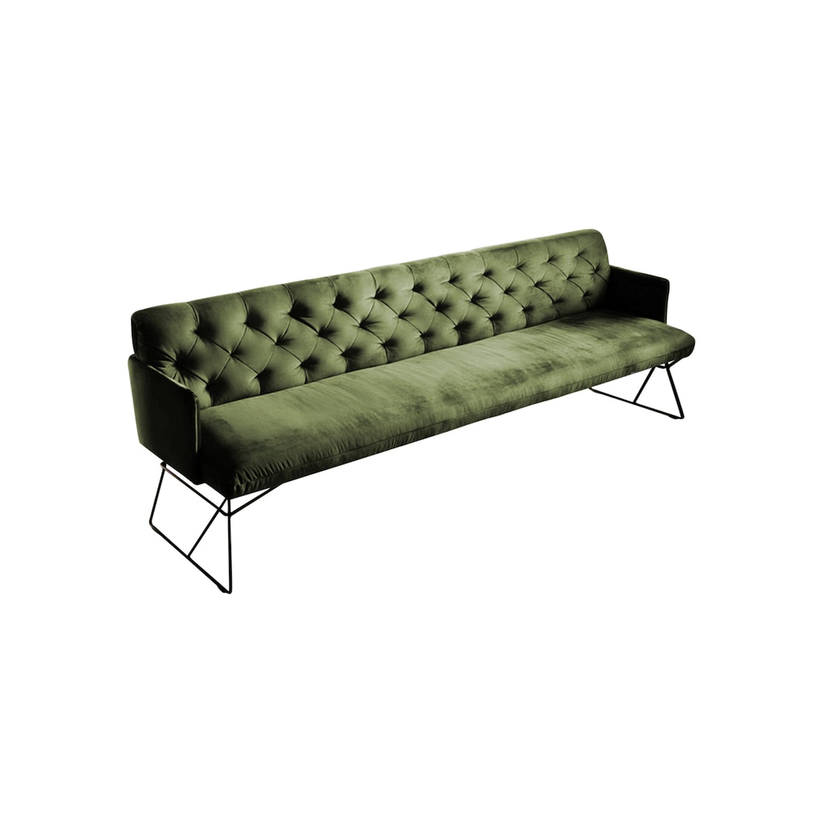 Banco de comedor KAWOLA CHARME Velvet olive 166 cm