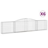 thumbnail of vidaXL Gabionen mit Hochbogen 6 Stk. 400x30x80/100cm Verzinktes Eisen