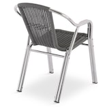 thumbnail of Bistrostuhl 20er-Set, Outdoor-Stapelstuhl mit Armlehnen, Polyrattan, in Dunkelgrau, stabiles Alugestell, Raburg Vita
