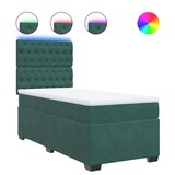 thumbnail of vidaXL Boxspringbett mit Matratze Dunkelgrün 80x200 cm Samt