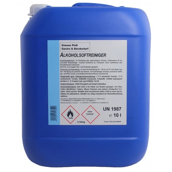 Alkohol-Softreiniger Allzweckreiniger Universalreiniger Alkoholreiniger 10L (UN1993)