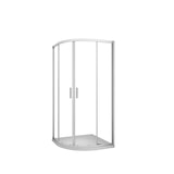 thumbnail of AICA Mampara de ducha curva corredera,gris mate 80x80x185cm+plato de ducha 80x80x3cm