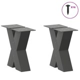thumbnail of vidaXL Couchtischbeine X-Form 2 Stk. Anthrazit 40x(30-31) cm Stahl