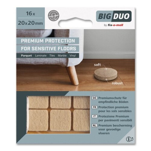 Big-Duo Parkettgleiter 20 x 20mm fix-o-moll