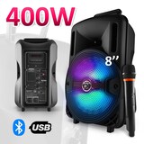 thumbnail of Karaoké Enfant Enceinte sono 400W sur Batterie portable avec LED USB/SD/BLUETOOTH, 2 Microphones, câble PC Smartphone Tablette