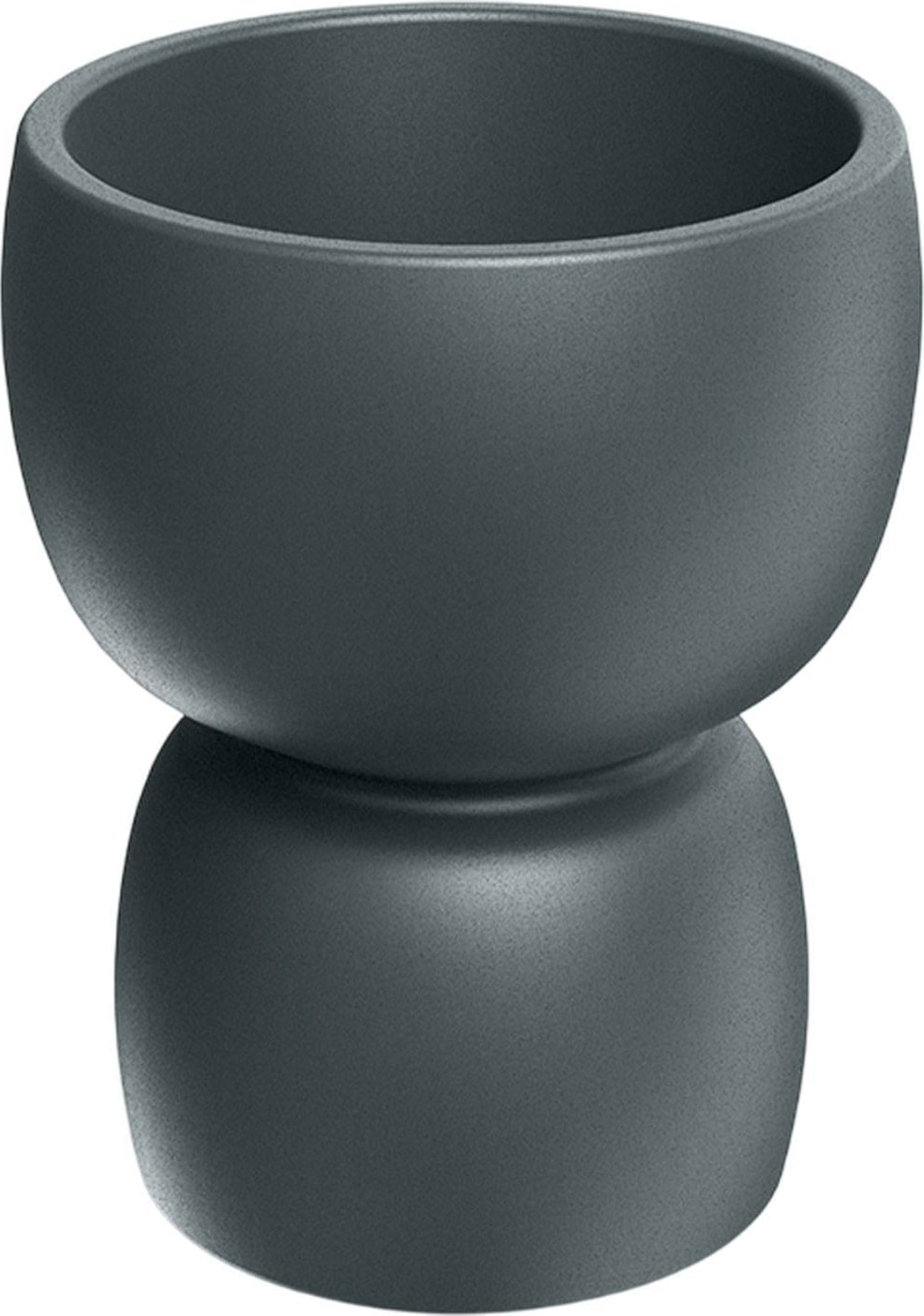 WellHome - Blumentopf aus Rotationsgeformtes Polyethylen 17/12L Ø40x48cm in farbe Granit - Duala Round
