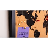 thumbnail of ALLboards Korktafel WELTKARTE, lackierter Holzrahmen, SCHWARZ, 60×40 cm