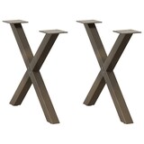 thumbnail of vidaXL Couchtischbeine X-Form 2 Stk. Naturstahl 50x(42-43) cm Stahl