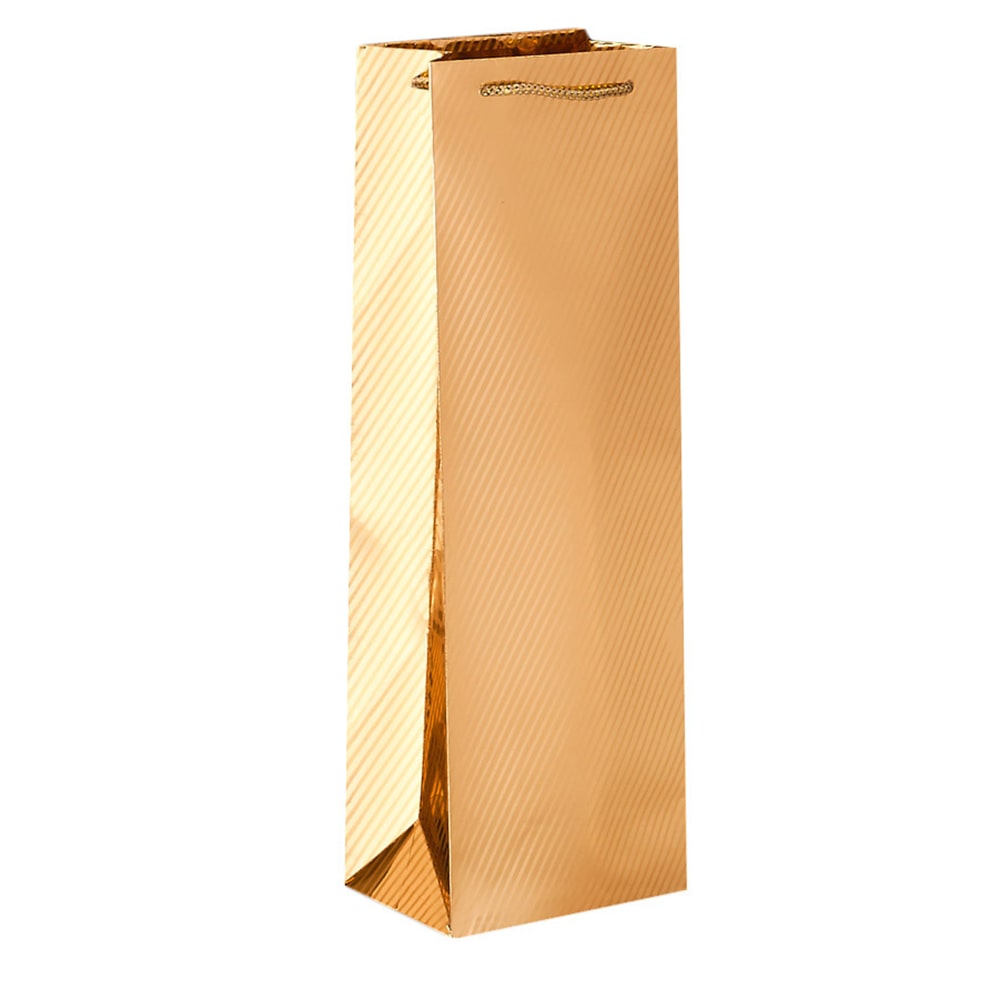 Garcia de Pou 10 Unités - Sacs Bouteilles Métallisés 120 G/M2 12,3+7,8X36 Cm Dore Papier