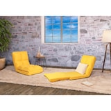 thumbnail of Sedia da pavimento HWC-N45, poltrona da pavimento letto cuscino 4 posizioni reclinabili, velluto ~ giallo