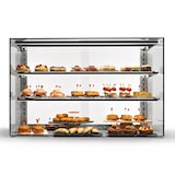 thumbnail of MBH - Vitrina de sobremesa 1000 mm con 2 estantes y gran visión para hostelería. Expositor profesional de cristal para bollería, panadería y bar.