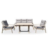 thumbnail of YOEVU - Set de jardín, 5 plazas con sillón reclinable , mesa elevable y reposapiés
