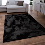 thumbnail of Teppich Kurzflor waschbar Einfarbig Wohnzimmer schmutzabweisend Schwarz  160x220 | 100% Polyester | Florhöhe: 10 mm | Maschinenwäsche, pflegeleicht