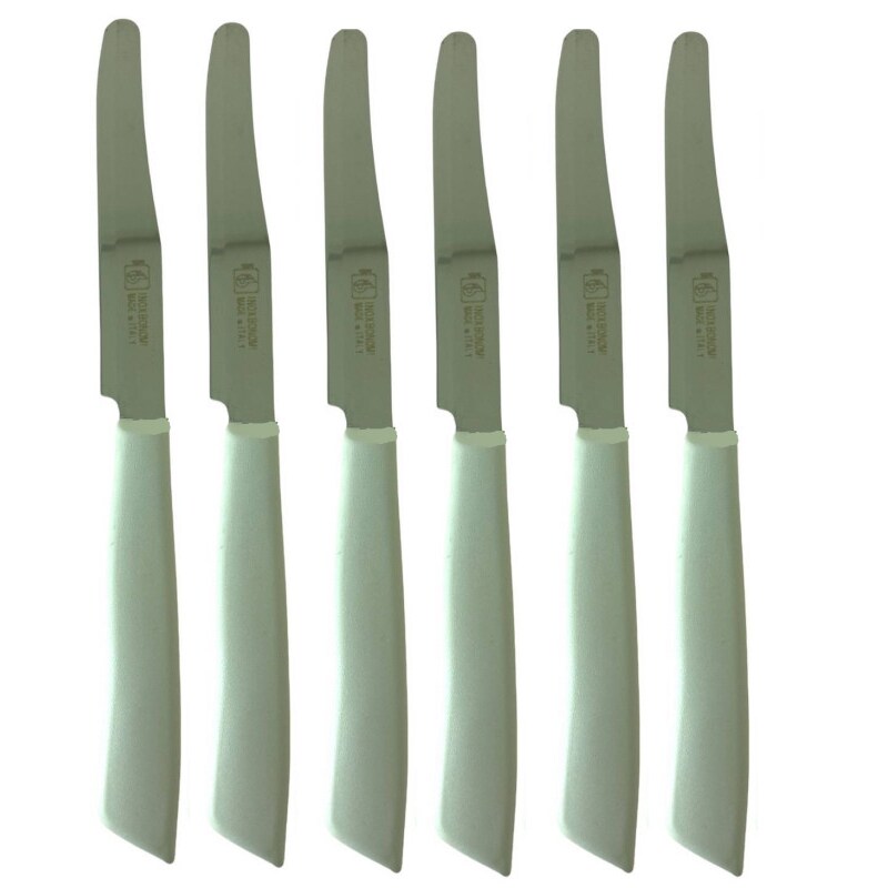 Bonomi tavola, set 6 coltelli bianco lama liscia