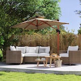 thumbnail of Outsunny sombrilla de jardín 300x198x252 cm parasol excéntrico de aluminio con manivela inclinación ajustable doble techo base cruzada giratoria 360°