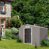 thumbnail of HATTORO S200 XXL Metall Gerätehaus Geräteschuppen Garten Haus Schuppen Gartenhaus Laube Hellgrau