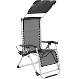 thumbnail of tectake Chaise longue pliable CLOUD II avec pare-soleil - noir, par pièce - 406179