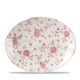 thumbnail of Churchill Super Vitrified Vintage Prints Cranberry Rose Chintz Oval Coup Platte, 6 Stück, 31,7x25,5cm