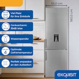 thumbnail of Exquisit Kühl-Gefrierkombination KGC5265-70-H-WS-010E inoxlook | Nutzinhalt: 268 L | Wasserspender | 4*-Gefrieren | Standgerät