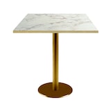 thumbnail of Restootab - Mesa Roma dourada 70x70cm - mármore olympo - rebordos em latão