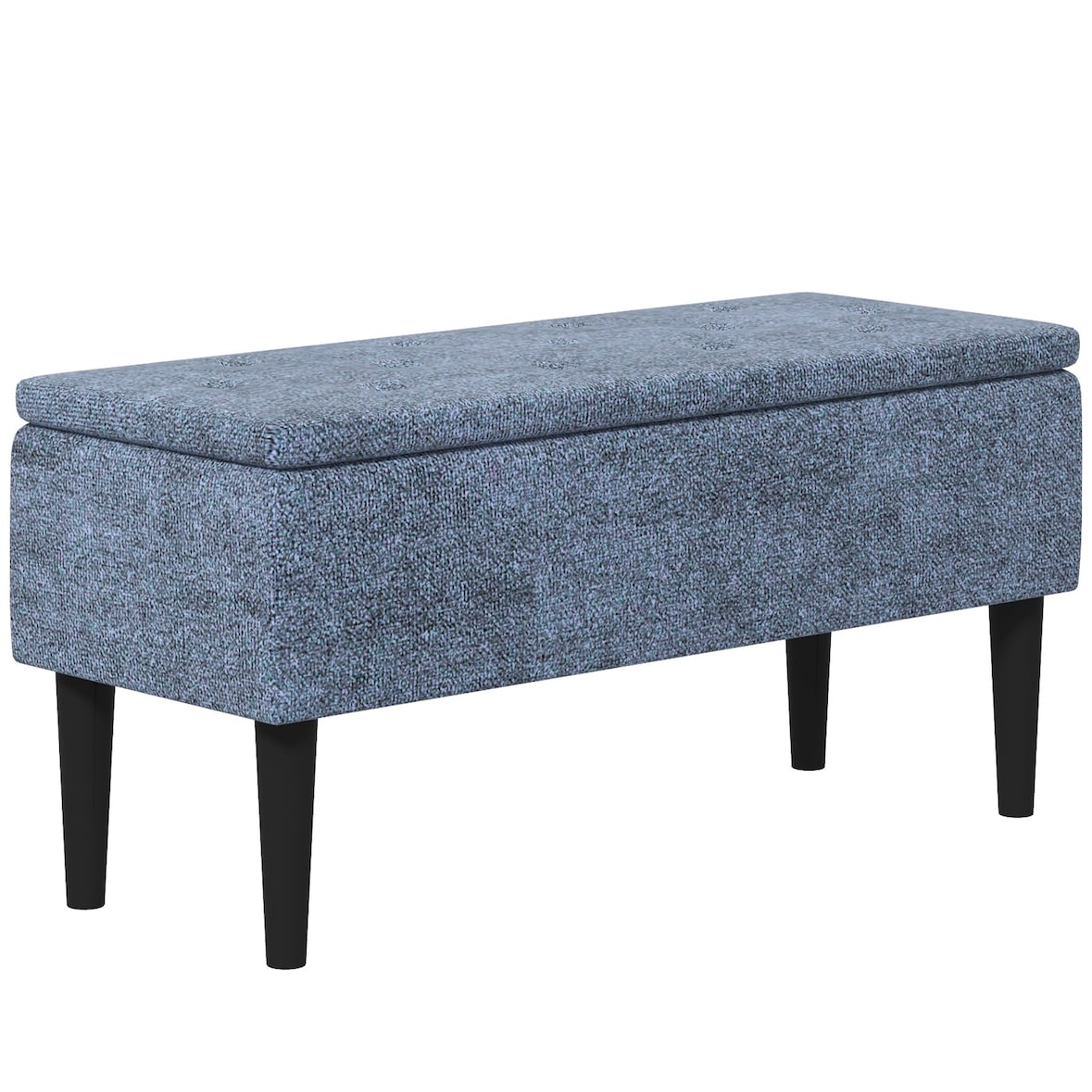 HOMCOM baúl de almacenaje de dormitorio banco de almacenamiento capacidad 47l con tapa abatible y patas de madera para salón carga 120 kg 95x38x45 cm