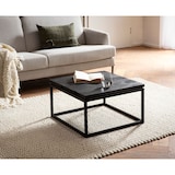 thumbnail of Couchtisch 60x60x35 cm Mango Massivholz / Metall Schwarz Sofatisch Quadratisch, Design Wohnzimmertisch mit natürlicher Holzmaserung, Kaffeetisch