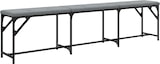 thumbnail of Décoshop26 - Essbank 186 x 32 x 45 cm Stahlgestell und grauer Stoffsitz DEC025018