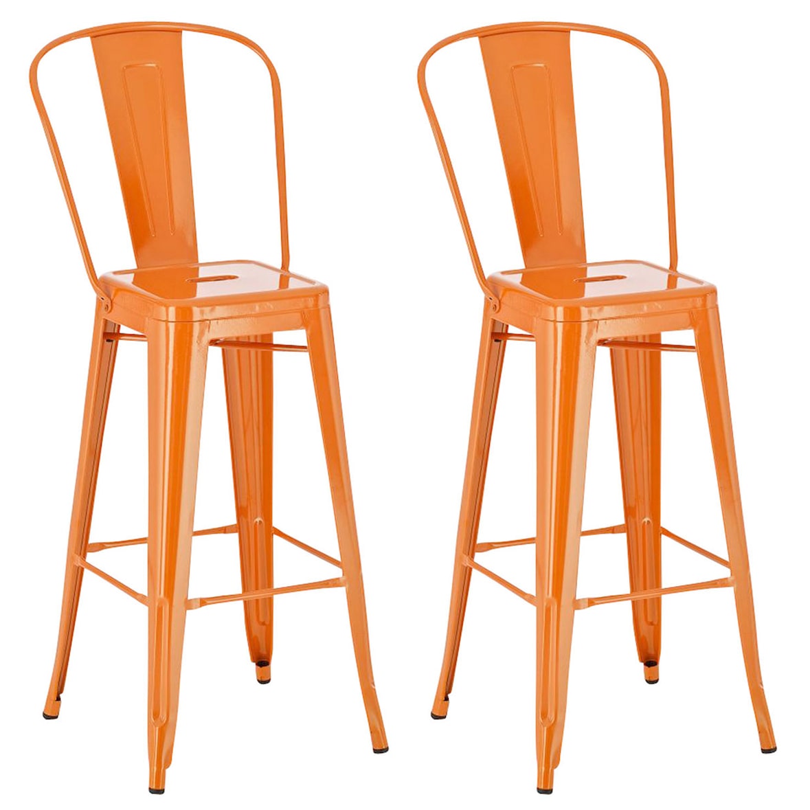 Set 2x Taburete Industrial Aiden Naranja