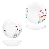 thumbnail of 12tlg Tafelservice Marie Porzellan 6 Personen Speiseteller Suppenteller Blumen
