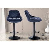 thumbnail of Set van 2 Barkrukken Lazio Fluweel blauw/zwart