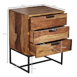 thumbnail of Industrielles Nachtkästchen aus Sheesham Holz und Eisen, 3 Schubladen. 50x40x65 cm | Kadima Design