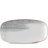 thumbnail of Churchill Super Vitrified Studio Prints Homespun Accents Rechteckige Platte, 35,5x18,9 cm, 6 Stück, in Jasper Grau, langgezogen