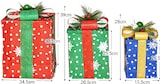 thumbnail of COSTWAY Set mit 3 LED-Geschenkboxen, Weihnachtsbox mit Schleife, wasserdichte Weihnachtsdekoration mit 52 warmweißen LEDs
